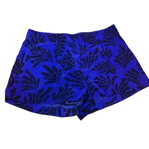 DIANE VON FURSTENBURG | blue and black silk shorts